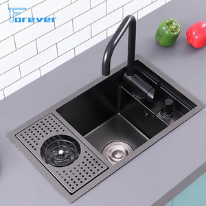 Nouvel Évier Dissimulé pour Lave-Tasse 55*32 cm en Acier Inoxydable 304, Mini Évier Invisible à Cuve Unique pour Îlot de Bar à Café, avec Robinet et Bonde - Product Image 6