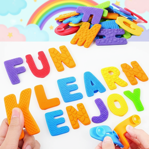 Jouets sensoriels alphabet pour enfants, jouets en silicone texturés pour tout-petits, jouets à ventouse, jouet éducatif ABC, activité d'apprentissage préscolaire - Product Image 4
