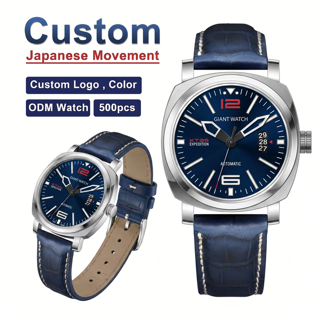 Custom NH35 Automatic 45mm Cushion Case 10ATM Sport Pilot Watch OEM Private Label Bulk Manufacturer Watch