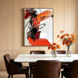 <span class=keywords><strong>Peinture</strong></span> murale <span class=keywords><strong>abstraite</strong></span> verticale professionnelle sur toile, nature morte, peinte à la main, <span class=keywords><strong>rouge</strong></span> et <span class=keywords><strong>noir</strong></span>, impasto, sans cadre, pour décoration intérieure moderne - Product Image 3
