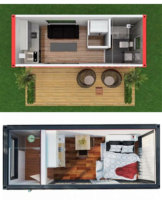SH 20ft Économie d'énergie Structure en acier préfabriquée Kit de porte en verre Maisons modulaires Conteneur pliant Maison de maison mobile