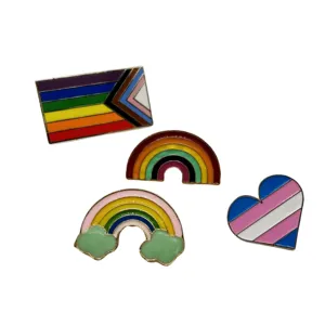 Custom Fashion Rainbow Pins Metal Logo Badges Brooch Hard Soft Colorful Enamel Pins Lapel Pins For Clothes And Cap Decorative