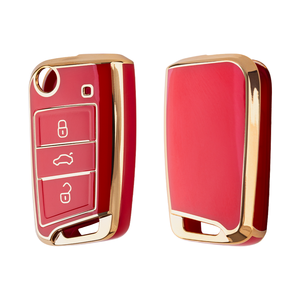 Guscio in TPU Stile Business per <span class=keywords><strong>Volkswagen</strong></span> VW Skoda SEAT Golf <span class=keywords><strong>Polo</strong></span> 8, Cover per Chiave a Scatto 2011-2014 - Product Image 1