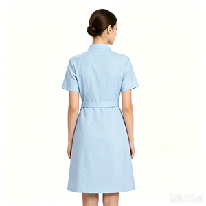 Robe d'infirmière à col mandarin et patte de boutonnage latérale, en coton infroissable, uniforme d'allaitement, blouse pour personnel de clinique <span class=keywords><strong>dentaire</strong></span> et esthétique, OEM - Product Image 4