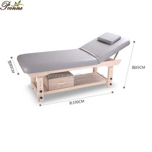 Cama facial de madera maciza para salón de belleza con almacenamiento/cama de tratamiento de belleza cosmética - Product Image 4