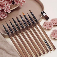 Kit d'outils de manucure multifonctionnel avec pinceau de dessin gris style japonais pour le design de vernis gel et la création de motifs
