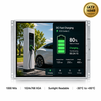شاشة TMK TFT LCD مقاس 12.1 بوصة قابلة للقراءة تحت أشعة الشمس بدقة 1024x768 XGA IPS وسطوع عالي 1000 نيت مع إضاءة خلفية LED وواجهة LVDS بـ 20 دبوس