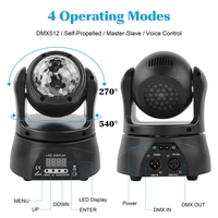 U`King 30W Mini Doppelseitiger Moving Head Scheinwerfer LED Bühnenlicht RGBW Magic Ball Beam Effektlicht für Bar Disco DJ Party Bankett
