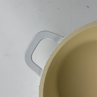 Panci Sup Aluminium Die-Cast 16-20-24cm, Panci Masak Aluminium Anti Lengket, Dasar Induksi, Lapisan Putih, Casserole dengan Tutup