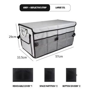 Caja de Almacenamiento Plegable de Gran Capacidad para Maletero de Auto, Impermeable, de Oxford 1680D, 57*33.5*29cm, Color Negro/Gris, Marca OEM CN01 - Product Image 6