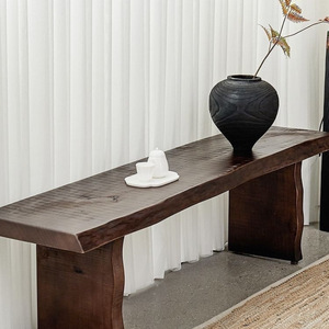 Banc en bois massif nordique moderne vent silencieux simple longue porte irrégulière <span class=keywords><strong>tabouret</strong></span> à chaussures mural siège ottoman amovible pour le salon - Product Image 4