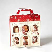 Caja de Regalo Creativa para Dulces de Navidad y Bodas con Diseño de Copo de Nieve, Empaque Cuadrado de Papel Kraft, Venta al por Mayor, 12 Piezas