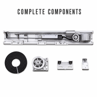 Kit d'opérateur automatique pour porte coulissante en verre 12V avec capteur H7, moteur, courroie dentée et composants complets
