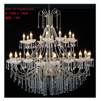 Lustres suspendus en métal doré de luxe, luminaires LED pour centres de table de mariage, décorations de fêtes et événements