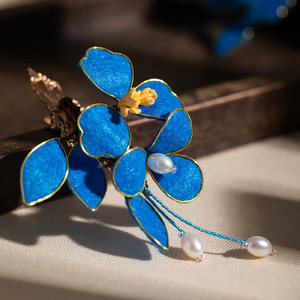 Accesorios para el cabello con imitación de plumas de pescardeta, pinzas para el cabello de terciopelo, alternativas a las flores de terciopelo, tocados de estilo antiguo. - Product Image 4