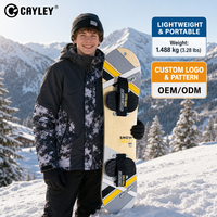 Planche à neige en bois avec sangles de fixation, planche de ski de descente en contreplaqué durable pour enfants, sport de neige en plein air