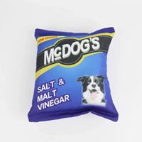 Jouet en peluche couineur pour chien, interactif, en forme de nourriture, design parodie croustilles, jouet à mâcher doux et rembourré pour le jeu quotidien du chien