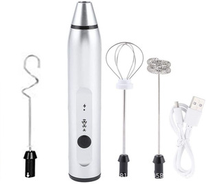 Batidora Eléctrica Recargable por USB, Ecológica, de 3 Velocidades, para Huevos, Mantequilla, Café, Leche, Espumador de Leche, de Acero Inoxidable - Product Image 2