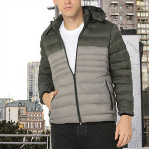 Veste matelassée pour homme, tendance, décontractée, automne, en toile enduite, mélange de polyester et de coton, écologique, coupe-vent, respirante - Product Image 2