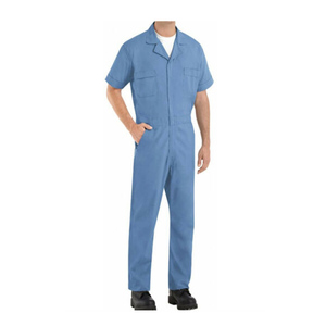Wholesale High Quality Mens Short Sleeve Safety Work <strong>Overalls</strong> Light Blue Antistatic <strong>Construction</strong> Use - Product Image 1