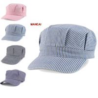 Casquettes octogonales rayées ajustables pour cosplay d'ingénieur, pour adultes et enfants, pour spectacles sur scène, costumes d'Halloween, fêtes, chapeau de conducteur de train
