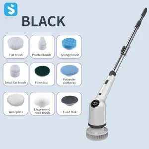 Upgraded Electric Spin Scrubber 360 Cordless Power Scrubber Power Floor Cleaner Household 9 in 1 Electric Cleaning Brush