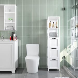 Banyo uzun dolap ince depolama dolabı dar bağlantısız zemin dolabı <span class=keywords><strong>3</strong></span> çekmeceli ve <span class=keywords><strong>2</strong></span> raflı - Product Image 2