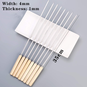 Trước nhanh chóng BBQ Thịt kabobs xiên phát hành nhanh chóng phẳng Kabab xiên đặt thép không gỉ chịu nhiệt dài xử lý BBQ nướng - Product Image 5