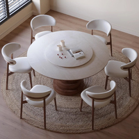 Massivholz Höhle Stein Rock Platte Esstisch Vintage Style Designer Home Restaurant Runder Esstisch Mit Plattenspieler QY-T8029