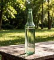 Bouteille en verre cylindrique de 500 ml avec couvercle scellé et étiqueté pour les spiritueux forts, le whisky, le rhum et autres spiritueux