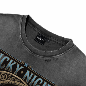 T-shirts décontractés pour hommes, coupe oversize, en coton délavé et vieilli, personnalisables, impression DTG vintage de haute qualité, manches courtes, col rond - Product Image 5