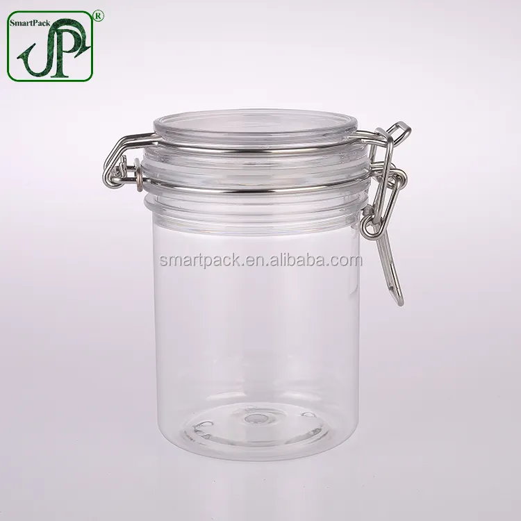 300ml clear color airtight jar beauty container wax jar clip top jars with metal clip lid