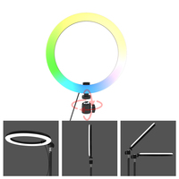 Offre Spéciale : Anneau Lumineux LED RGB 10 Pouces pour Selfie, 3200-6500K, 15 Couleurs, Éclairage Photo, Mini Portable, Garantie 1 An, Idéal pour Streaming en Direct/YouTube