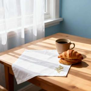 <span class=keywords><strong>Serviette</strong></span> de table carrée et torchon de banquet de <span class=keywords><strong>mariage</strong></span> en coton lin français brodé feuille d'or pour table de salle à manger occidentale d'hôtel - Product Image 4