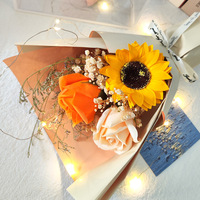 Emballage de bouquet préservé en plastique transparent, boîte cadeau carrée en PVC transparent, boîte cadeau cylindrique pour fleurs avec fenêtre
