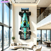 Sculpture murale de voiture de course F1 en fibre de verre, décoration murale de voiture de course, artisanat en résine