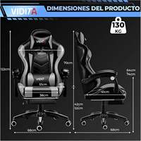 Fauteuil de jeu inclinable en cuir PU multicolore avec coussin lombaire massant, inclinaison à 135 degrés, fauteuil de course réglable et pivotant