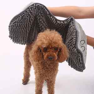 Serviette de bain pour chien à séchage rapide, absorbante et douce, avec poches pour les mains, légère, pour chat et autres animaux de compagnie, vente en gros - Product Image 5