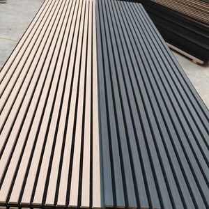 Offre spéciale Panneau mural en bois à lattes acoustiques en noyer contemporain Panneau de bois décoratif intérieur moderne pour hôtel Échantillon gratuit - Product Image 5