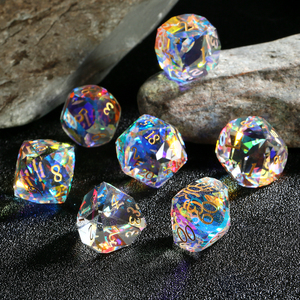 Juego de dados de cristal facetado grabado al por mayor, estilo <span class=keywords><strong>D</strong></span>&<span class=keywords><strong>D</strong></span>, adecuado para los dados utilizados en el juego de mesa Dungeons & Dragons - Product Image 3
