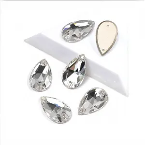 YANRUO 3230 Tất Cả Các Kích Cỡ Rõ Ràng Teardrop Flatback Pha Lê May Đá Strass Rhinestone Cho Trang Trí Đám Cưới