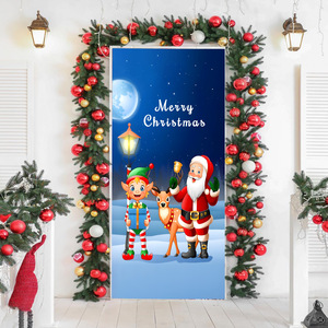 Copriporta <span class=keywords><strong>Natalizio</strong></span> Buon Natale, Telo Decorativo da Appendere per Atmosfera di Festa, con Design per Telaio della <span class=keywords><strong>Porta</strong></span> Decorazioni di Natale - Product Image 4