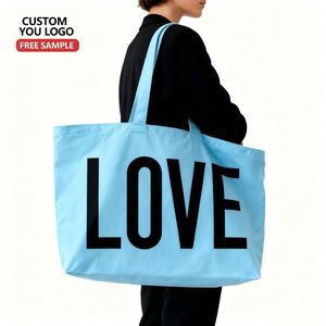 Custom Printed Large Recycle Grocery Tote <b>Bag</b> Heavy Canvas Shopping <b>Bag</b> with Zipper Closure and 10-15KG Capacity - Product Image 3