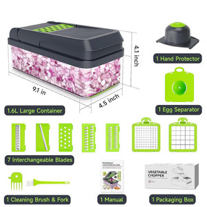 TOALLWIN Nouveau produit, gadgets de cuisine, hachoir à légumes, <span class=keywords><strong>mandoline</strong></span> à oignon, coupe-légumes multifonctionnel 12 en 1 - Product Image 3