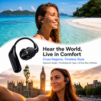 Écouteurs sans fil à oreille ouverte 2026 V3 – 25 heures d'autonomie, suppression du bruit, casque à crochet d'oreille – pour affaires, activités de plein air et sport