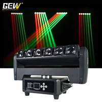GEVV - Luz Móvil LED de Doble Cara con Cuchilla Giratoria, 6 x 40 W, RGBW 4 en 1, DMX512, Efecto Beam Wash Strobe, para Escenarios, Bares, Discotecas y Clubes