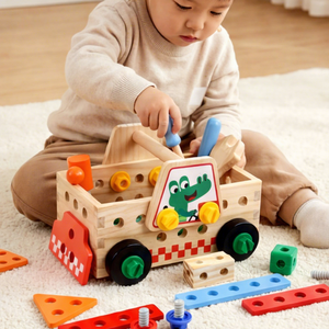 Blocs de construction en bois à assembler, voiture multifonctionnelle, jouet éducatif créatif pour développer la pensée <span class=keywords><strong>logique</strong></span> des enfants - Product Image 3