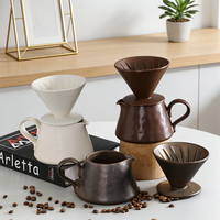 Filtre à café en céramique mate pour infusion, avec pot de service, décor minimaliste d'éléphant de désert, outil de préparation du café pour la maison
