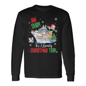 Camiseta de manga larga a juego para la familia Aw Ship Its A Christmas Cruise Trips 2025 - Product Image 1