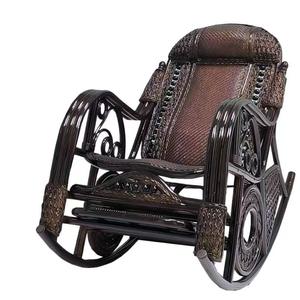 Chaise <span class=keywords><strong>à</strong></span> <span class=keywords><strong>bascule</strong></span> tissée en rotin en bois de style moderne pour salon <span class=keywords><strong>à</strong></span> la maison ou balcon chaise longue pour les loisirs - Product Image 6